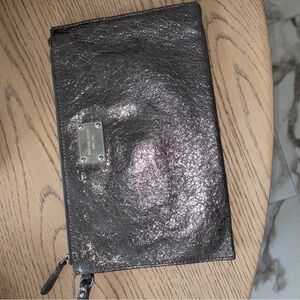 Metallic Black Wristlet Clutch